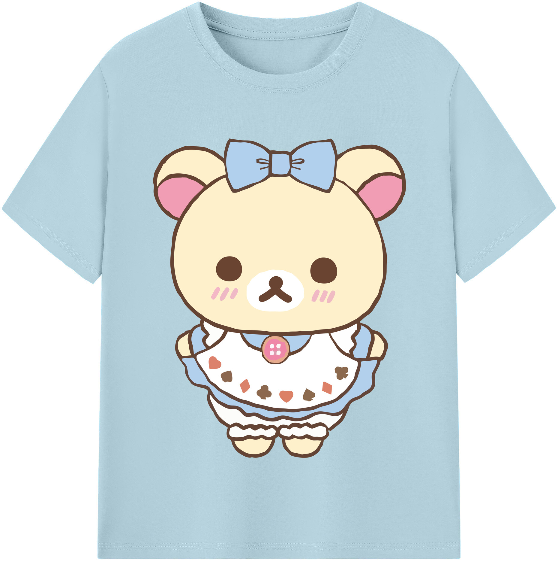 （画像用） リラックマ リラックマ キイロイトリ Rilakkuma Korilakkuma Kiiroitori 綿100％半袖Tシャツ（フロントプリント）